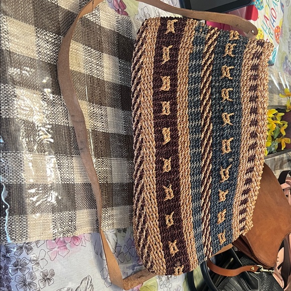 Striped hand Woven Crossbody Bag - Picture 1 of 4